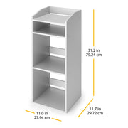 WHITMOR 642212122ALY Multi-section Vertical Organizer - White Easy Assembly Fits 11-inch Cube