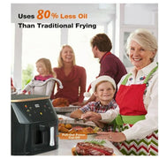 Suodoka Air Fryer 10 Qt Max 450F for Cooking, 6 Presets Fry Touch Panel Easy View Window, New Black