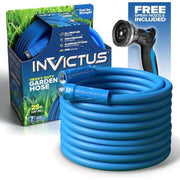 Invictus 100 Ft Garden Hose, Heavy Duty, Kink Resistant, Drinking Water Safe, Flexible Lightweight Design, Crush Resistant Fittings, 400 PSI, Blue, 6600