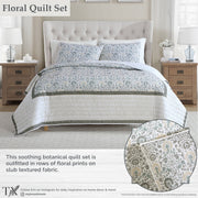 My Texas House MTS566170522003 Capri Quilt Set, 3-Piece, Sage Cotton, Full/Queen