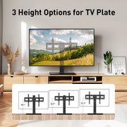 MountFTV Universal Table Top TV Stand, Adjustable Height with 9 Positions, Alloy Steel Frame, Tempered Glass Base, Fits 32-80 in TVs, Supports up to 110 lb, MFTVS11-1