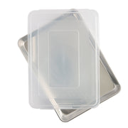 Nordic Ware Naturals Aluminum Bakeware Set, 2 Piece High-Sided Half Sheet Pan with BPA-Free Lid, 13 x 18 in, Silver