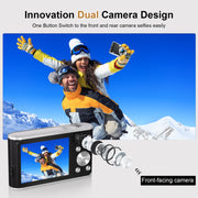 ACTITOP 4K 48MP Vlogging Digital Camera with 32GB Card, Black - Autofocus