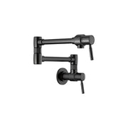 Brizo Euro Wall Mounted Pot Filler Faucet, Matte Black, 4 GPM, Single Hole, Double Handle, 62820LF-BL