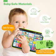 Adofi Trilingual Learning Tablet for Toddlers 1-3, Montessori Speech Therapy Toy with Music and Lights, STEM Educational Interactive Learning Tablet