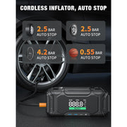 AVAPOW AP6 3000A Car Jump Starter with 160 PSI Air Compressor, 60W Fast Charging Power Bank, 3.3-Inch LCD Display, for 9.0L Gas and 6.5L Diesel Engines
