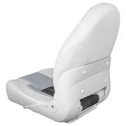 Tempress ProBax Orthopedic Folding High Back Boat Seat, White Gray Carbon, Marine Grade Vinyl, Stainless Steel Hardware, 68454