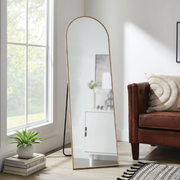 Better Homes & Gardens 69019S 17x58 Arched Large Wall Mirror for Bathroom or Living Room, Brass