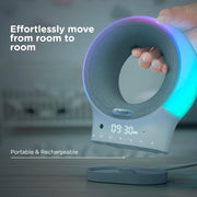 Hubble Connected HCSECLPX Eclipse+ Portable Soother, Kids & Baby Audio Monitor, 7-Color Night Light & Speaker, White