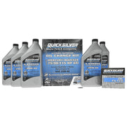 Quicksilver Oil Change Kit, 25W-40 Marine Engine Oil, 4-Stroke Mercury 75hp 90hp 115hp 1.7L Outboards, Includes Oil Filter and Drain Plug Seal, 8M0081913