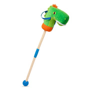 Battat BT1868 Dino Pal Hobby Horse with Realistic Sounds Stick Horse Plush Dinosaur Toy for 2 Years +