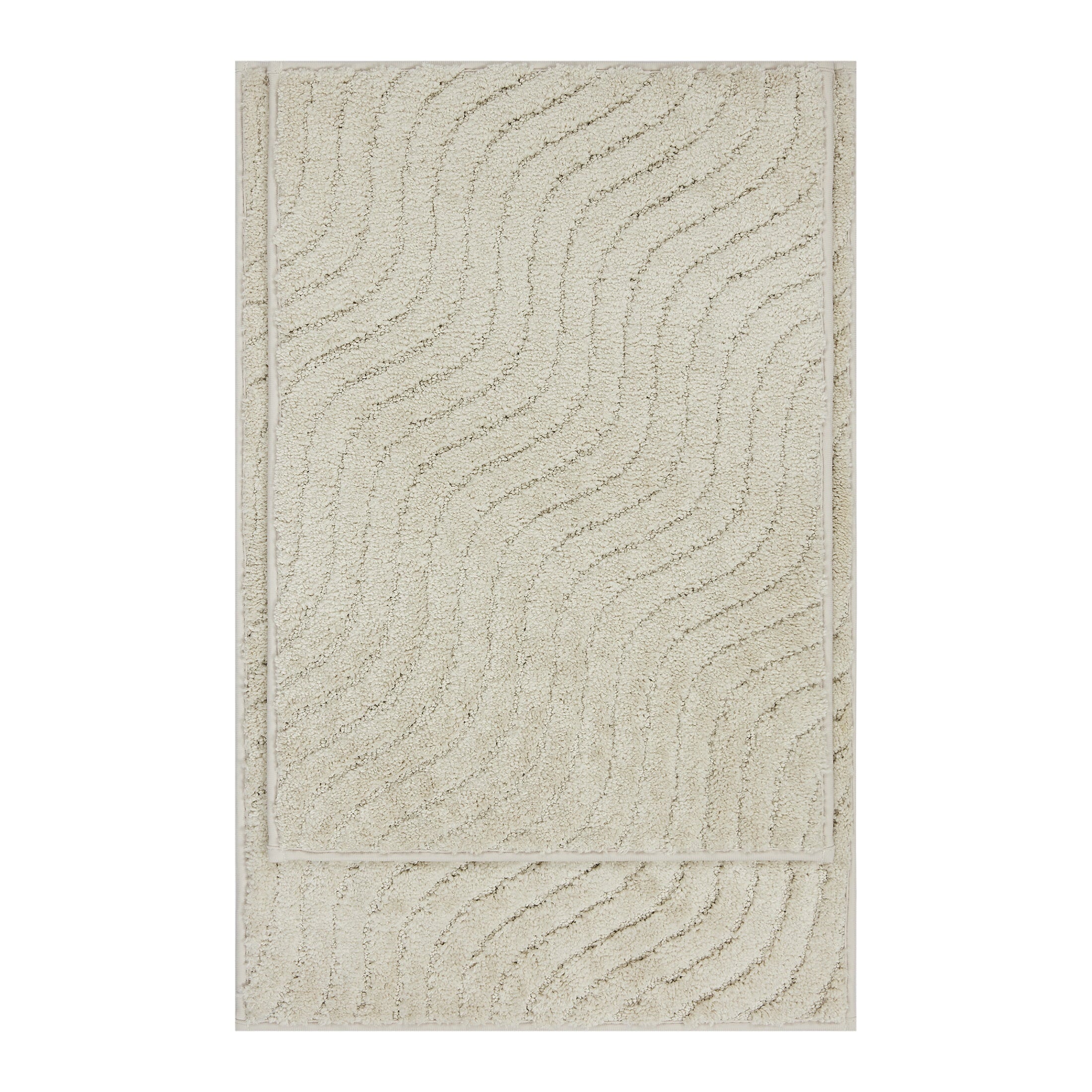Mainstays MSS536139736456 Tufted Waves 2 Piece Bath Rug Set Papyrus Be ...