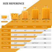 Joyway TR-015 5 Piece Luggage Sets Hardshell Lightweight Suitcase with TSA Lock Spinner Wheels, Orange