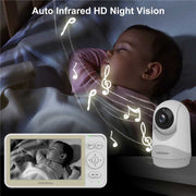 HelloBaby HB6256-M Video Baby Monitor, 5.0-Inch IPS LCD Screen, Remote Pan Tilt Zoom, 2.4GHz FHSS Wireless, Infrared Night Vision, Two-Way Audio, Room Temperature Display, Lullaby Player, White