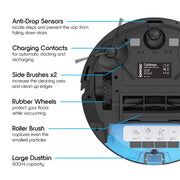 Ionvac 9048 OptiMax Robovac, Laser Mapping Robot Vacuum Cleaner with Wi-Fi, Black