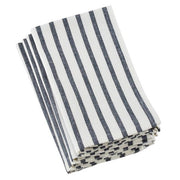 Saro Lifestyle Striped Design Cotton Table Napkin Set of 4, 20 in, Navy Blue