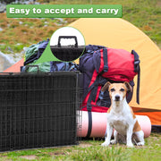BestPet 48 Inch Foldable Metal Dog Crate with Double Doors, Adjustable Divider, Removable Tray, Black, TY-PC1200-Black