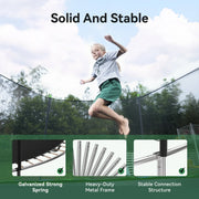 GVDV Outdoor Trampoline, 14' Backyard Recreational Trampoline with Enclosure for Kids & Adults