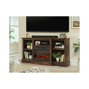 Sauder 443347 Fireplace TV Stand, Walnut