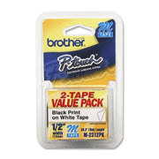 Brother M2312PK P-Touch M Series Tape Cartridges for P-Touch Labelers, 1/2w