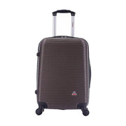 InUSA Royal 20 Inch Hardside Carry-On Spinner Luggage, Brown, Lightweight Durable ABS/PC with Ergonomic Gel Handles, 360-Degree Wheels, IUROY00S-BRO