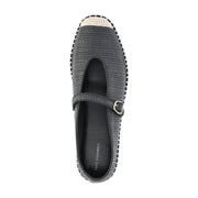 Free Assembly Women's Mary Jane Espadrilles, Black Woven Polyester Upper, Flat Platform Heel, Adjustable Buckle Closure, Medium Width, Sizes 6-11