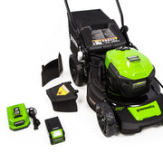 GreenWorks 2516302 Push Mower 4Ah Battery and Quick Charger Included 20-Inch 40V