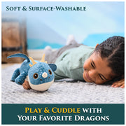 DreamWorks Dragons Gronckle Plush Toy, 8in Blue and Cream Stuffed Animal, Collectible Kids Dragon