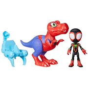 Hasbro Spidey and His Amazing Friends Dino-Webs Spidey-Rex and Miles Spin Morales Action Figure Set, 6-Inch and 4-Inch