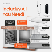 Gourmia GTF2480W 6-Slice French Door Digital Air Fryer Oven with Integrated Temperature Probe