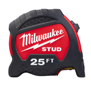 Milwaukee 48-22-1425 25 Ft. Gen II STUD Tape Measure - Durable, Hi-Visibility Blade, 17' Reach, 14' Standout