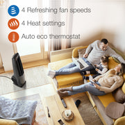 LASKO FHV801 Oscillating All Season Tower Fan and Space Heater with Remote and Timer Black