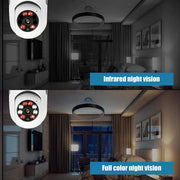 BCOOSS Security Camera Wireless WiFi Light Bulb, 1080P HD, Night Vision, Two-Way Audio, Alarm Siren, E27 Base, 2-Pack