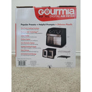Gourmia 8 Qt Digital Air Fryer with Window and Light, Black Stainless, 7 One-Touch Functions, 450F Cooking, NC6232432