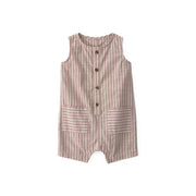 Carter's Baby Boys Striped Sleeveless Romper, Brown White, 24 Months