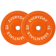 BalanceFrom EEBP-2GCLR15P Olympic Bumper Plate Weight Plate, 15 lbs Pair Color