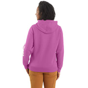 Carhartt Women's Clarksburg Graphic Sleeve Hoodie, Relaxed Fit Midweight Pullover, Cherry Bloom, Small, 102791-V74
