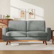 Neche JJSP05 68-Inch Corduroy Spring Sofa Couch Modern Loveseat with Ergonomic Armrests & Durable Fabric - Dark Gray