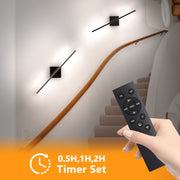 HOYOFOL Battery Operated Wall Sconces, Remote Control, 8000mAh LED Rechargeable Wall Lamp, Black Finish, Pack of 2, WL001BL-01