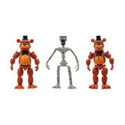 Jazwares Five Nights at Freddys Endo-Series Collector Figure, 6-Inch Articulated with Classic Freddy and Withered Freddy Pieces, Glow-in-the-Dark Eyes, FNF0074