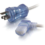 C2G 10ft 16 AWG Hospital Grade Power Cord, NEMA 5-15P to IEC320 C13R, Gray with Clear Connectors, 48048