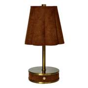 Sterling & Noble 14966 Home Decor Collection Sterling & Noble Home Brown Rounded Pleated Rechargeable Table Lamp