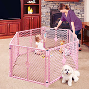 North States 8728 Toddleroo Superyard 6 Panel Pink Portable Baby Playard