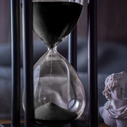 Bellaware Hourglass Timer, 60 Minute, Black Sand, Wooden Frame, 4 x 4 x 8 in