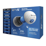 TaylorMade TP5 Yellow Tour Golf Balls, 5-Layer Construction, Soft-Tough Urethane Cover, High Spin, 1 Dozen, N7603101