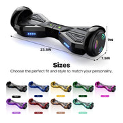 HOVERSTAR Starship Hoverboard with Bluetooth Speaker, Chrome Color Self Balancing Scooters with Science Fiction Design and 6.5 inch LED Wheels (Chrome Black)