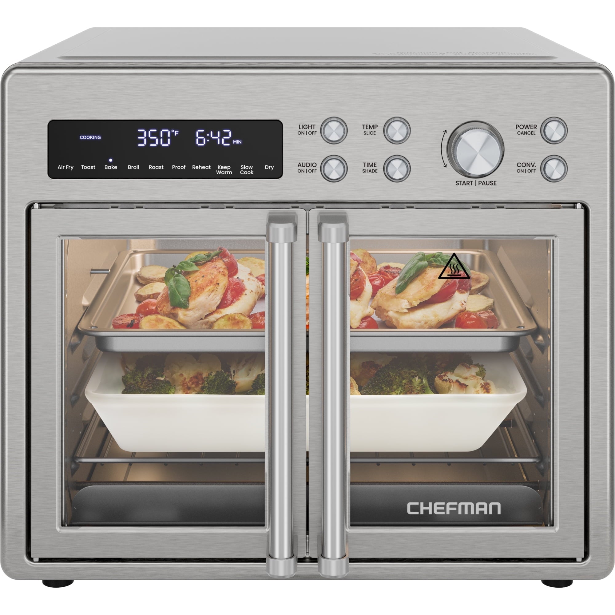 Chefman French Door Toaster Oven Air Fryer, 10-in-1 Cooking Functions ...