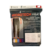 Free Country Men's Microtech Heat Base Layer Thermal Bottoms, Black, 2 Pack, Large