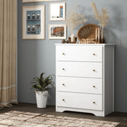 Homfa USATCN1009857 Dresser Chest, Modern Chest Organizer with 4 Drawers for Bedroom, White Finish