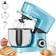 Fatabeta 1000W Stand Mixer, 5.5QT Kitchen Mixer with Dough Hook, Whisk and Beater, Electric Mixer with Bowl & 11 Speeds, Blue